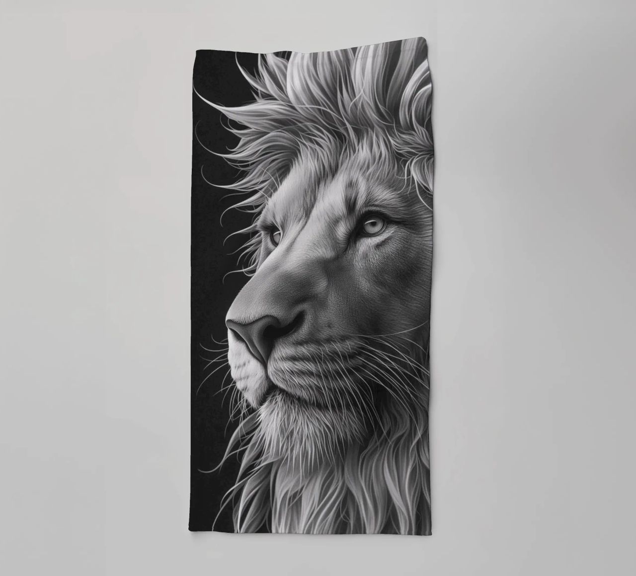 Leeuwenoog zwart-wit badhanddoek van Carinaprint