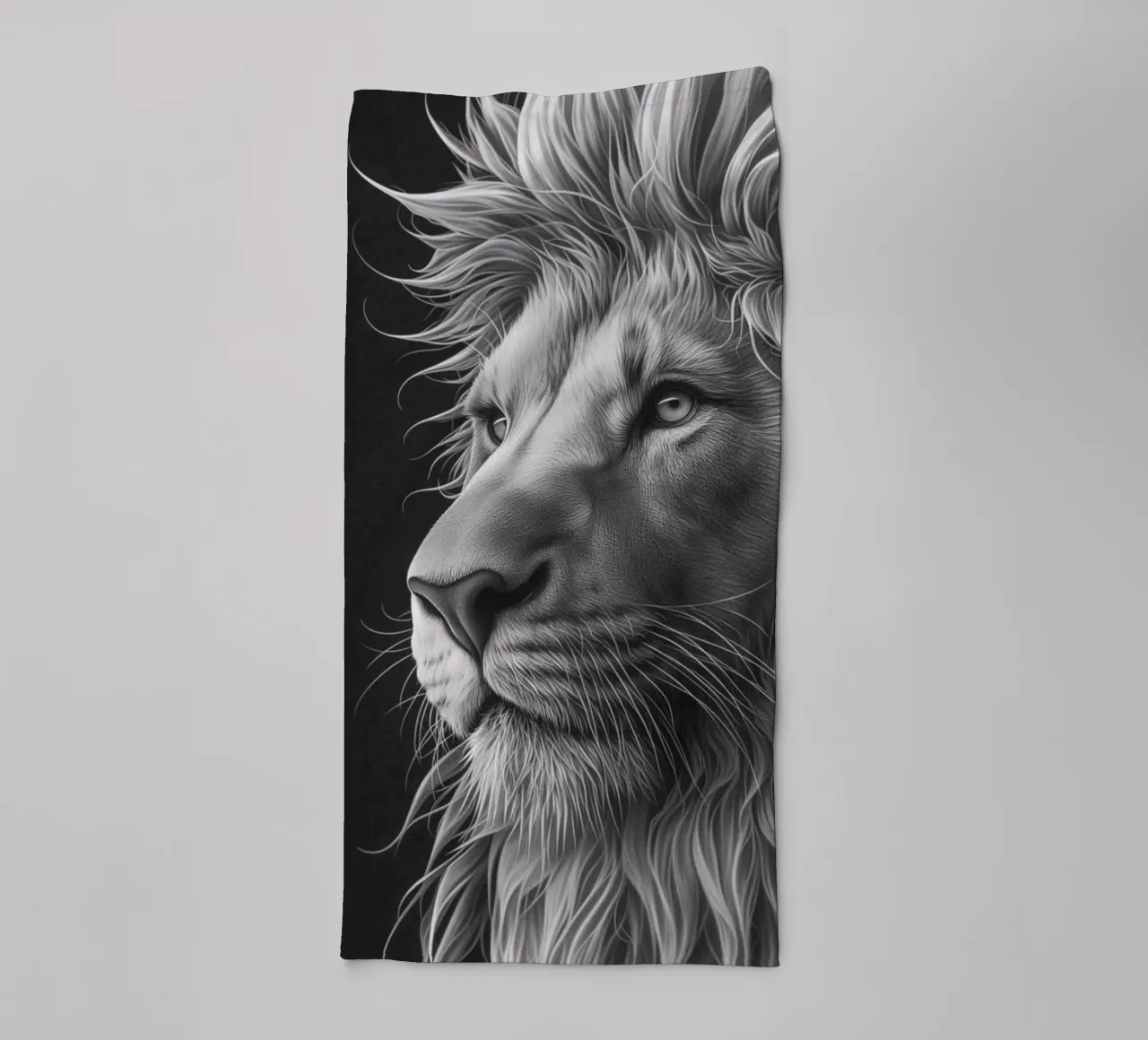 Leeuwenoog zwart-wit badhanddoek van Carinaprint