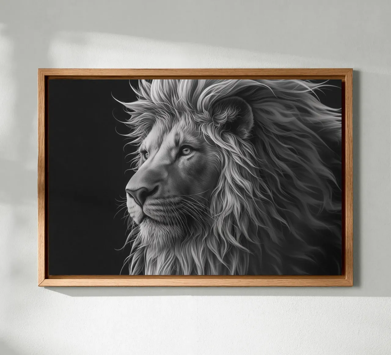 Löwenblick schwarz-weiß Leinwand von Carinaprint