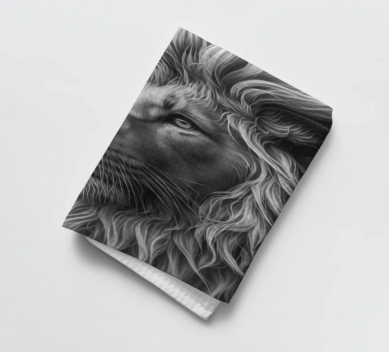 Regard de lion noir et blanc torchon de Carinaprint