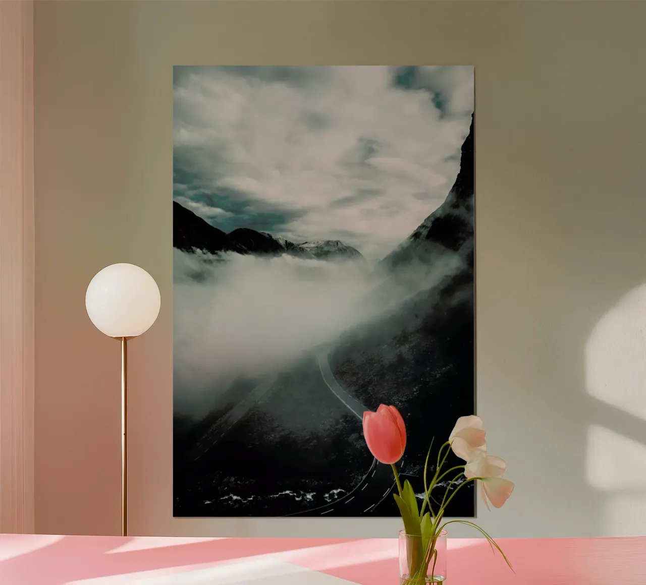 Misty Roads poster con telaio in alluminio da Chris Abatzis