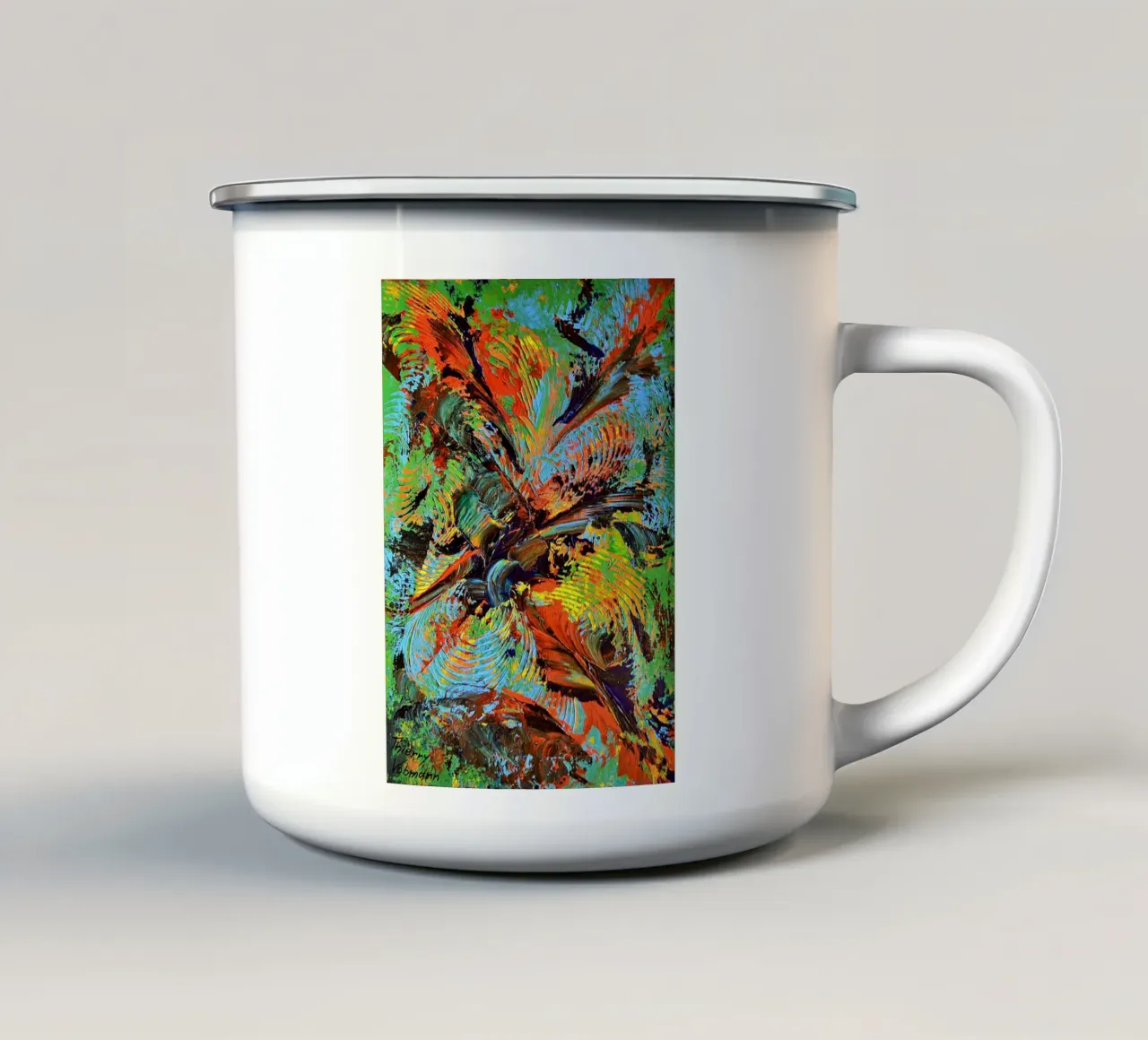 IDEAL GIFT 86 tazza in smalto da Thierry Vobmann Abstract painting