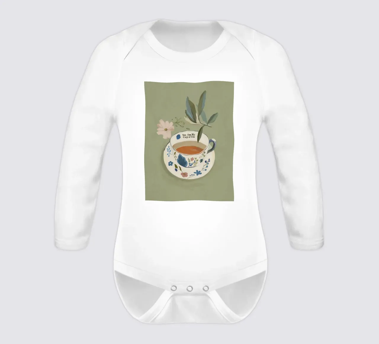 Jij bent mijn kopje thee 2 babyrompertje lange mouwen van ThingDesign
