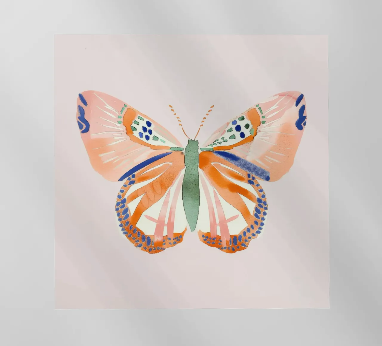 Farfalla arancione Trasformazione della vita Vintage Botanico Boho pellicola backlit da Gentle Echoes Art
