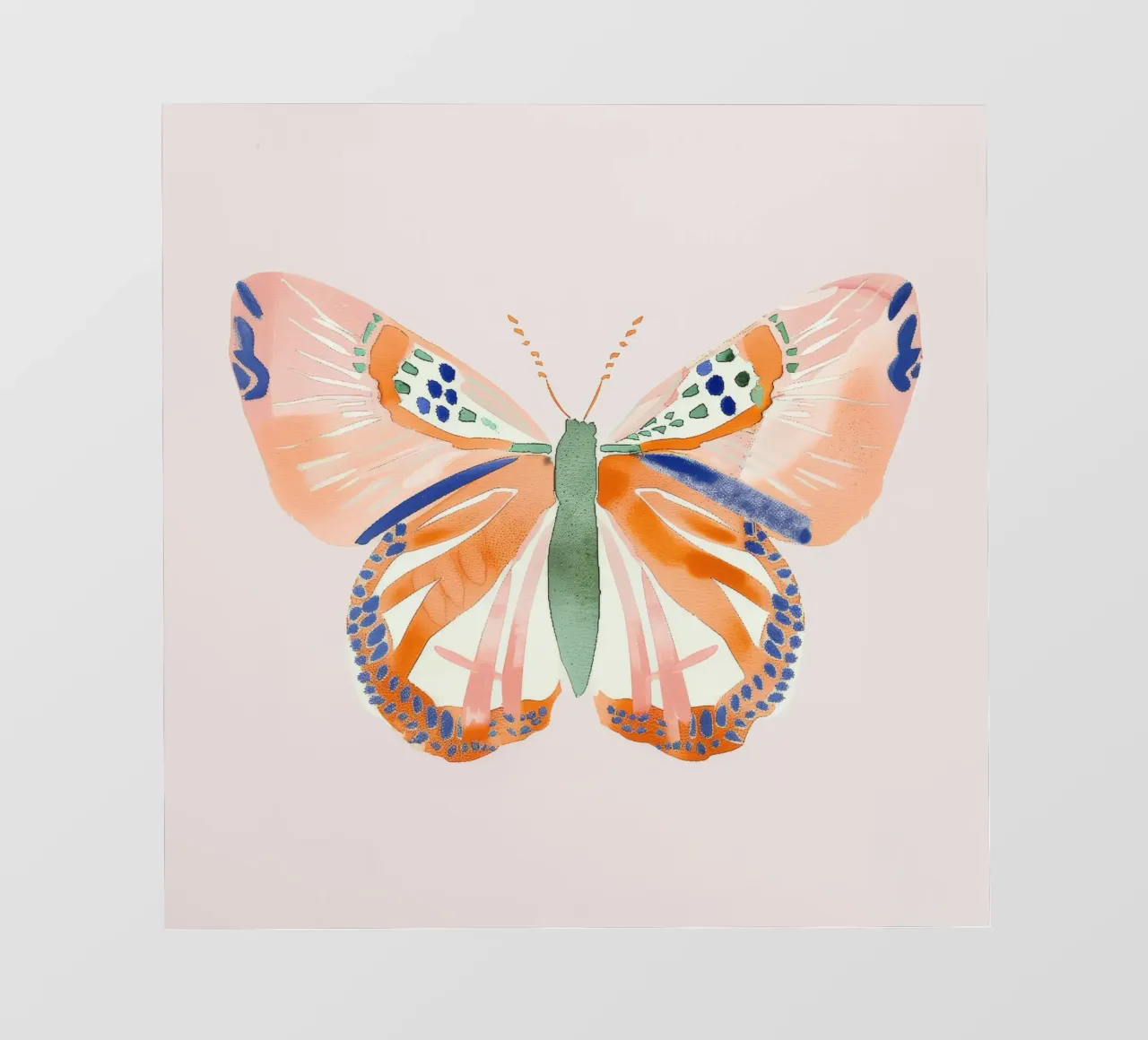 Farfalla arancione Trasformazione della vita Vintage Botanico Boho pellicola backlit da Gentle Echoes Art