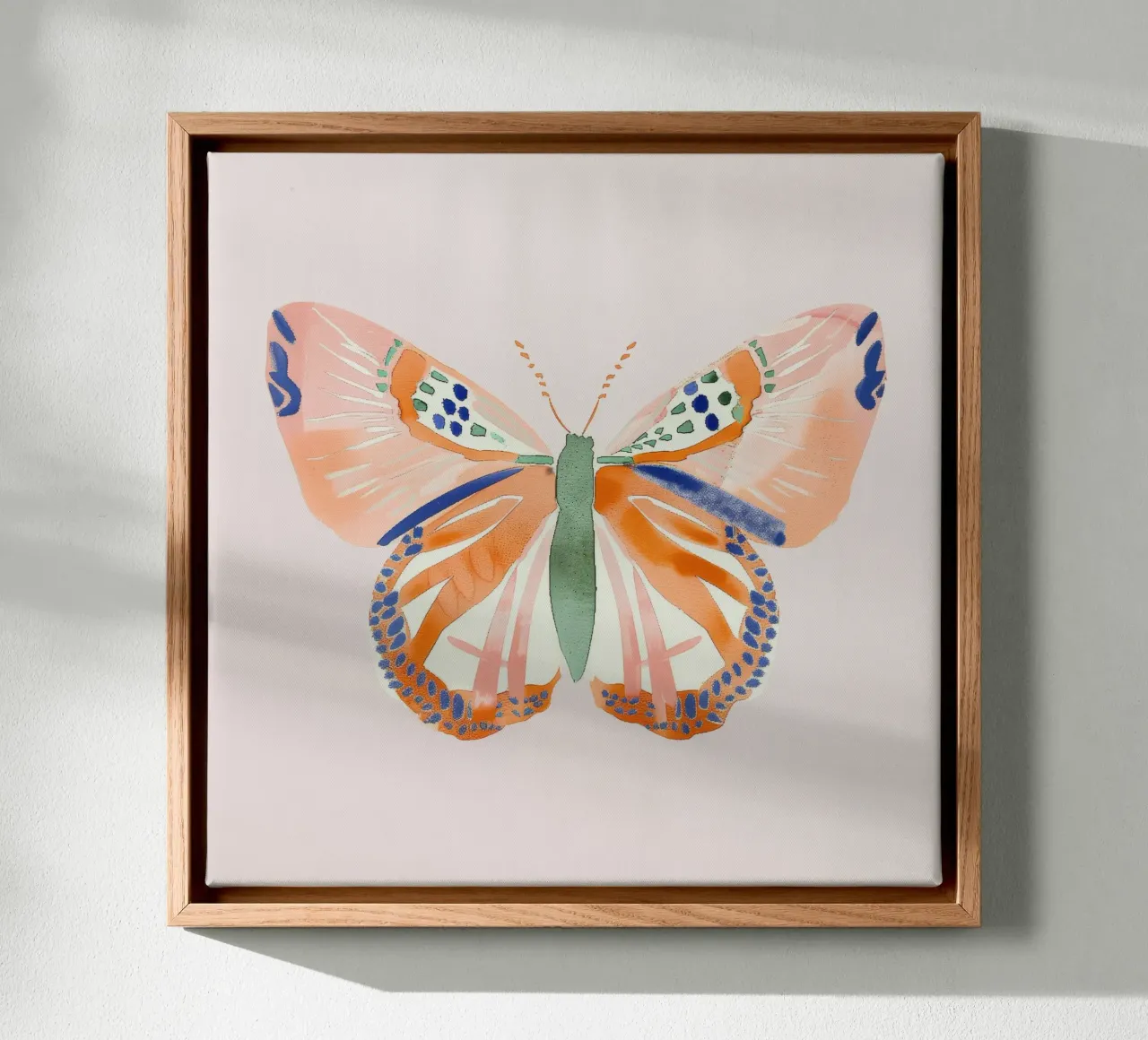 Oranje Vlinder Leven Transformatie Vintage Botanisch Boho canvas van Gentle Echoes Art