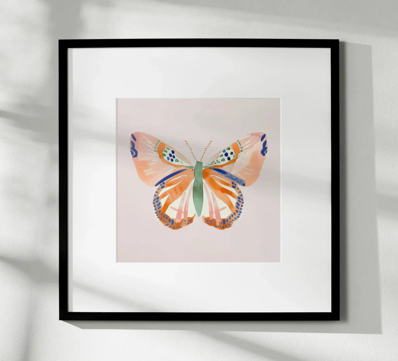 Farfalla arancione Trasformazione della vita Vintage Botanico Boho carta hahnemühle da Gentle Echoes Art
