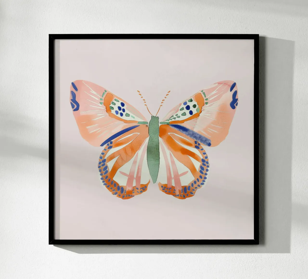 Farfalla arancione Trasformazione della vita Vintage Botanico Boho carta hahnemühle da Gentle Echoes Art