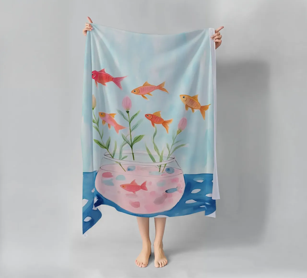 Colorful Little Fish beach towel by DaarbyN