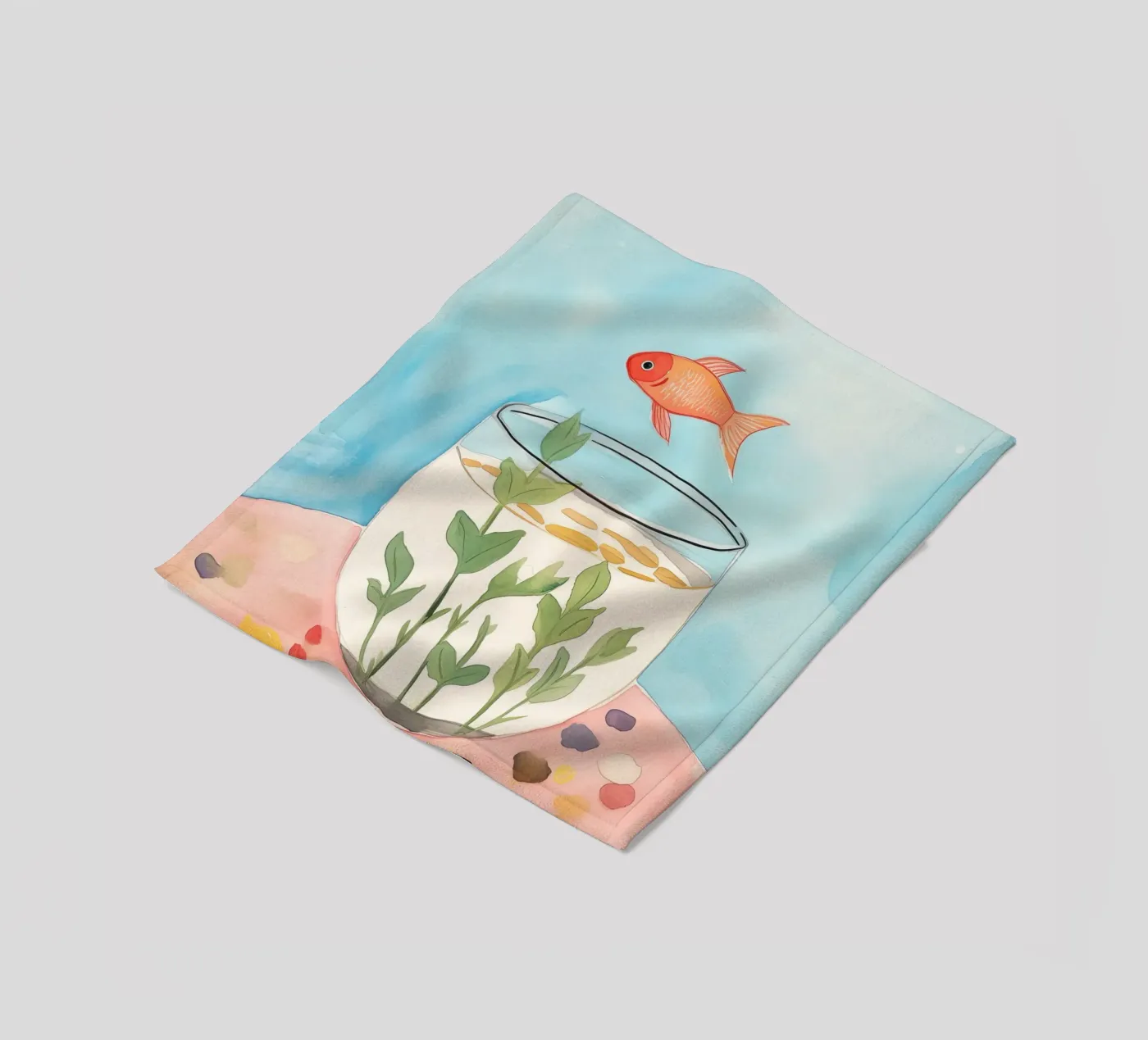 Goudvis fleecedeken van DaarbyN