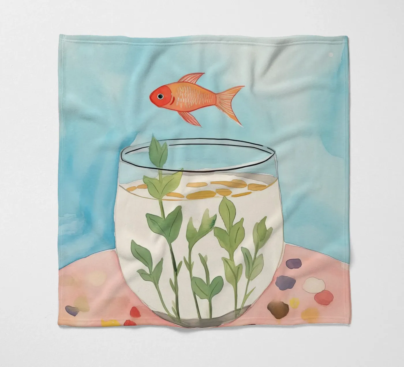 Goudvis fleecedeken van DaarbyN