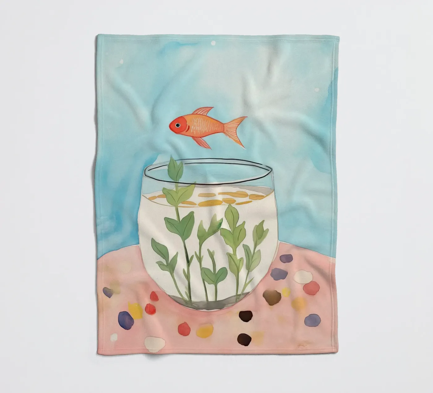 Goudvis fleecedeken van DaarbyN