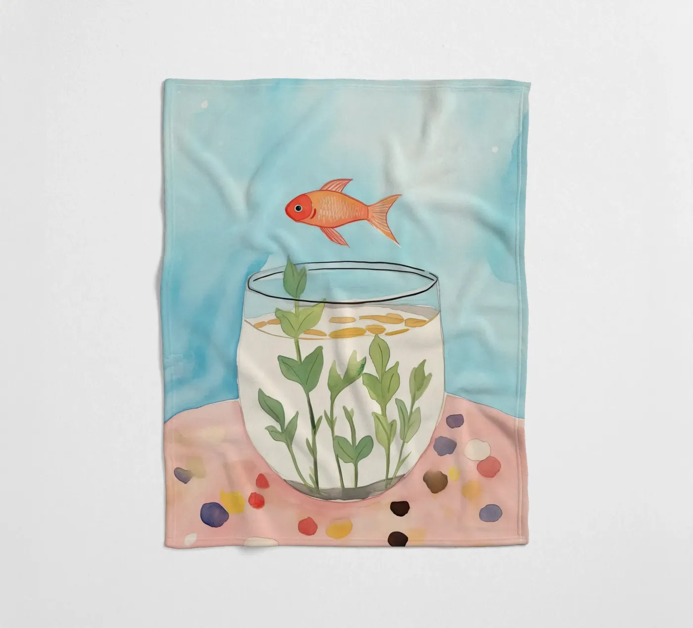 Goudvis fleecedeken van DaarbyN