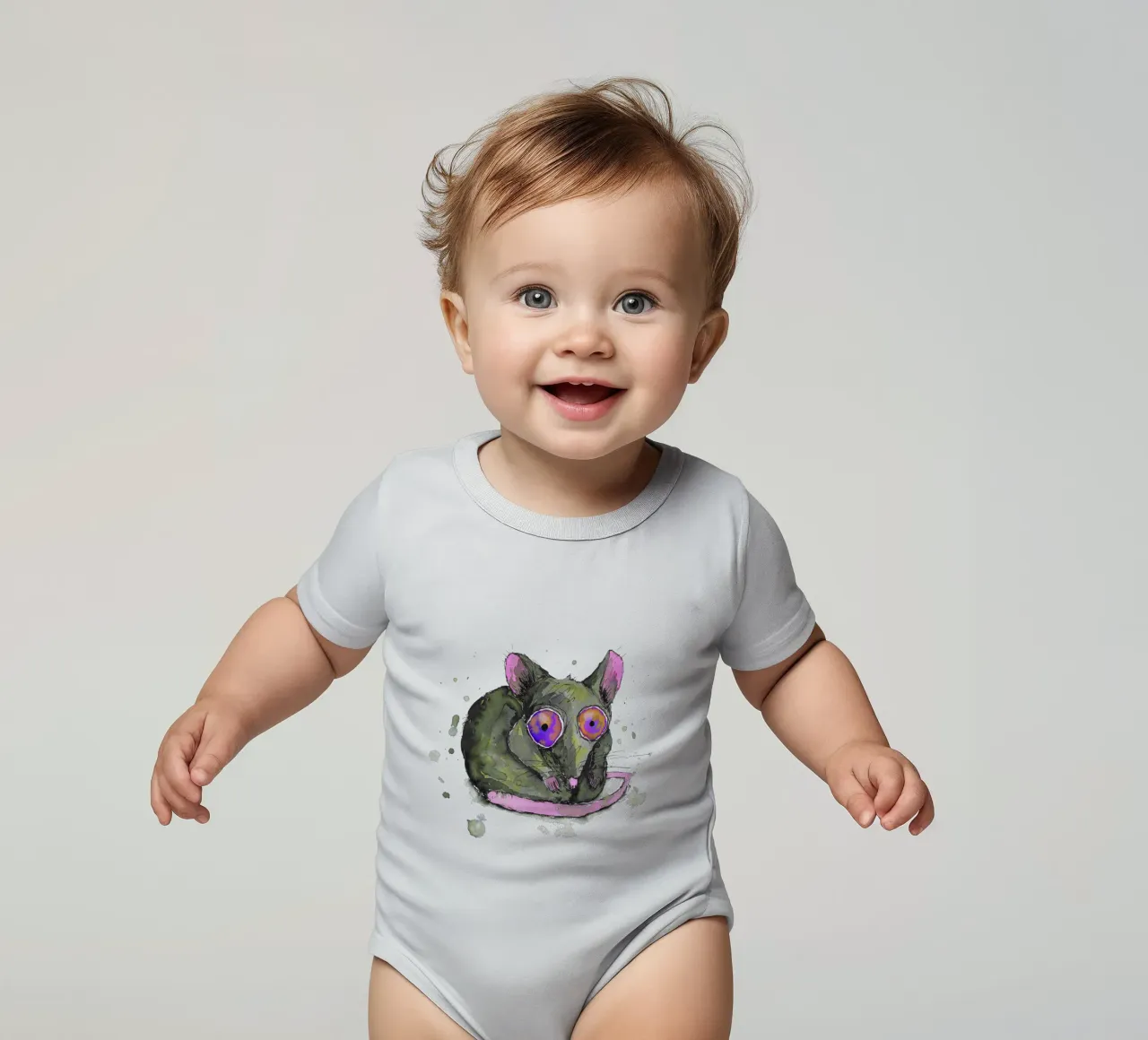 Rat short-sleeve baby romper by BwiseLizzy