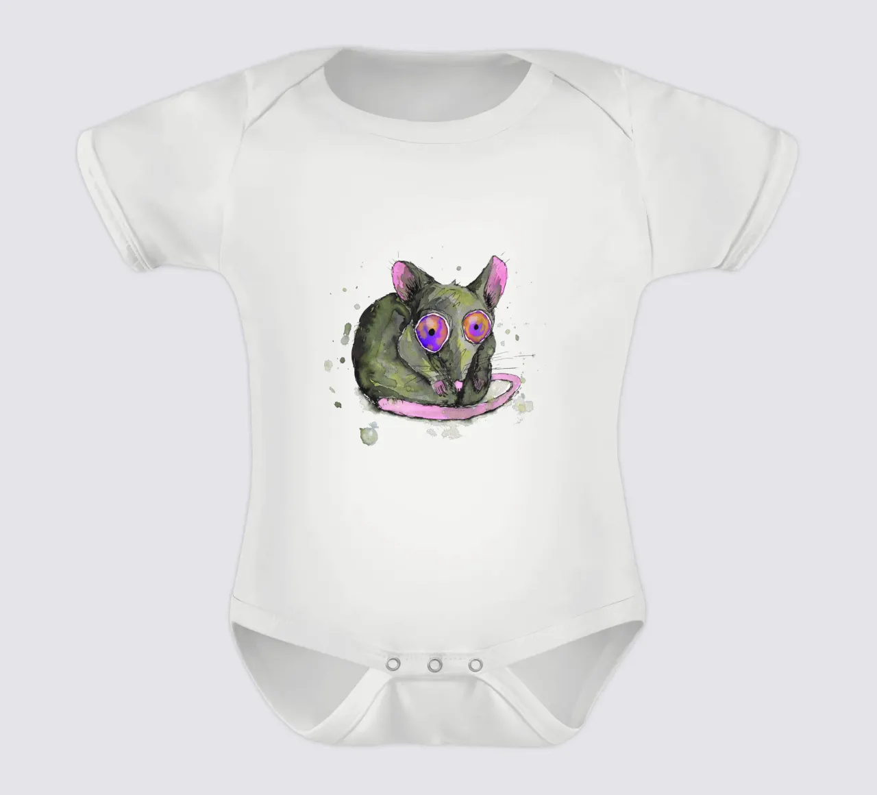 Rat short-sleeve baby romper by BwiseLizzy