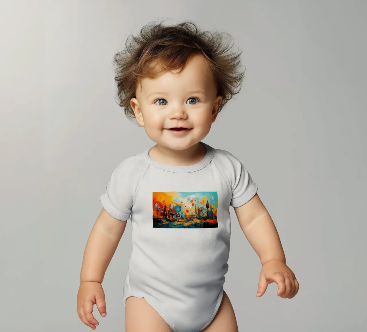 Abstract Forest View 001 body neonato maniche corte da Art Unleashed