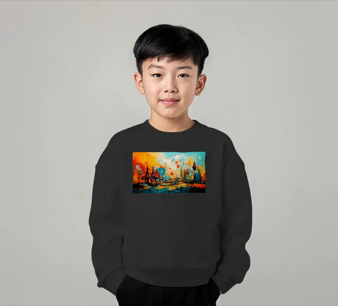 Abstract Forest View 001 felpa bambino da Art Unleashed