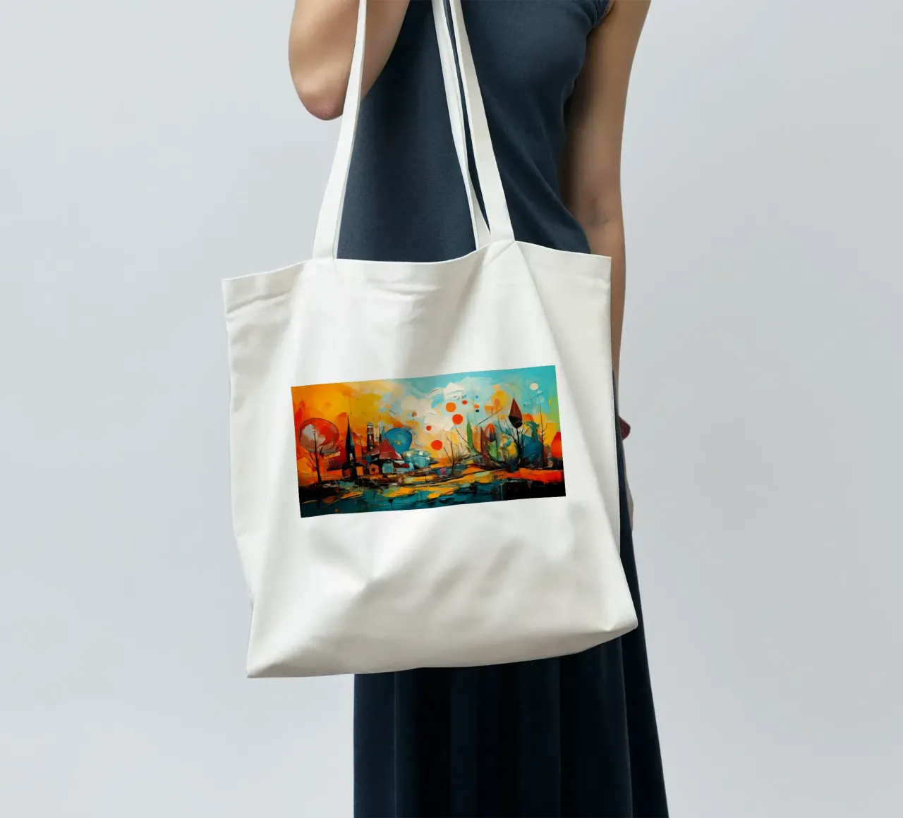 Abstract Forest View 001 borsa in juta da Art Unleashed