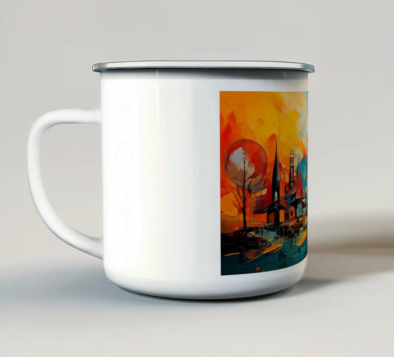 Abstract Forest View 001 Emaille Tasse von Art Unleashed