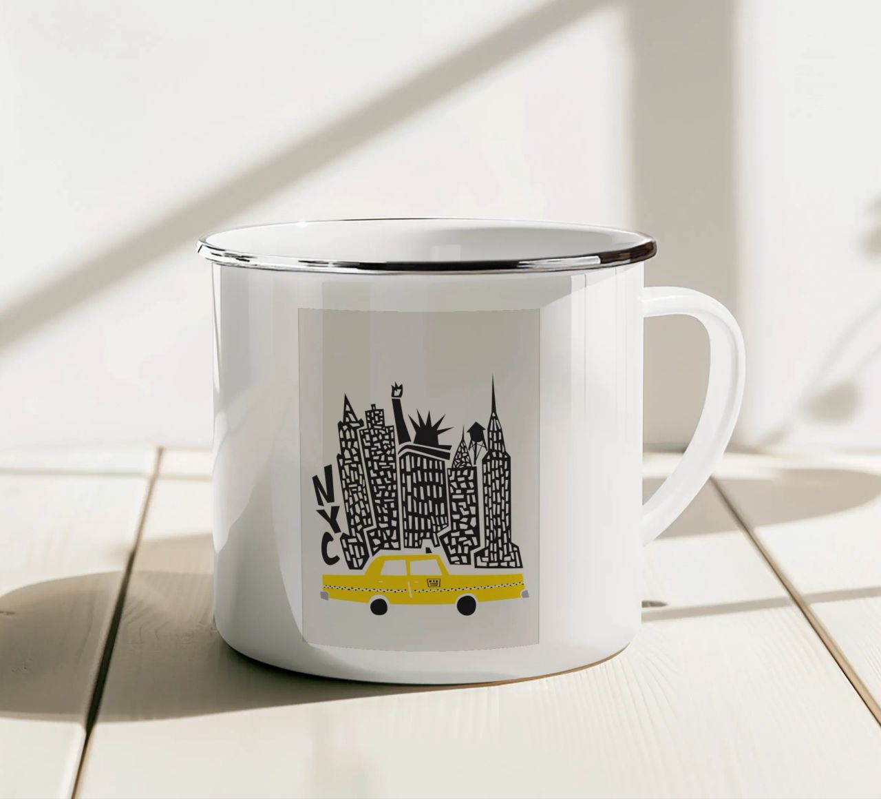 Paesaggio urbano di New York tazza in smalto da Fox & Velvet