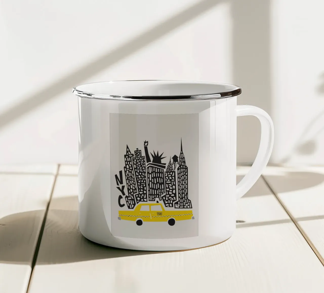 Paesaggio urbano di New York tazza in smalto da Fox & Velvet