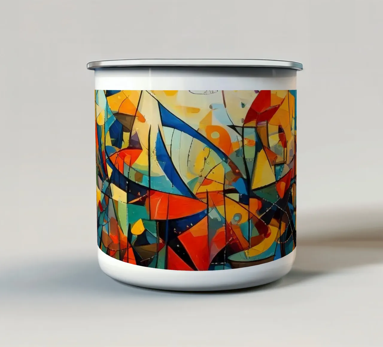 Abstract Geometric 001 Emaille Tasse von Art Unleashed