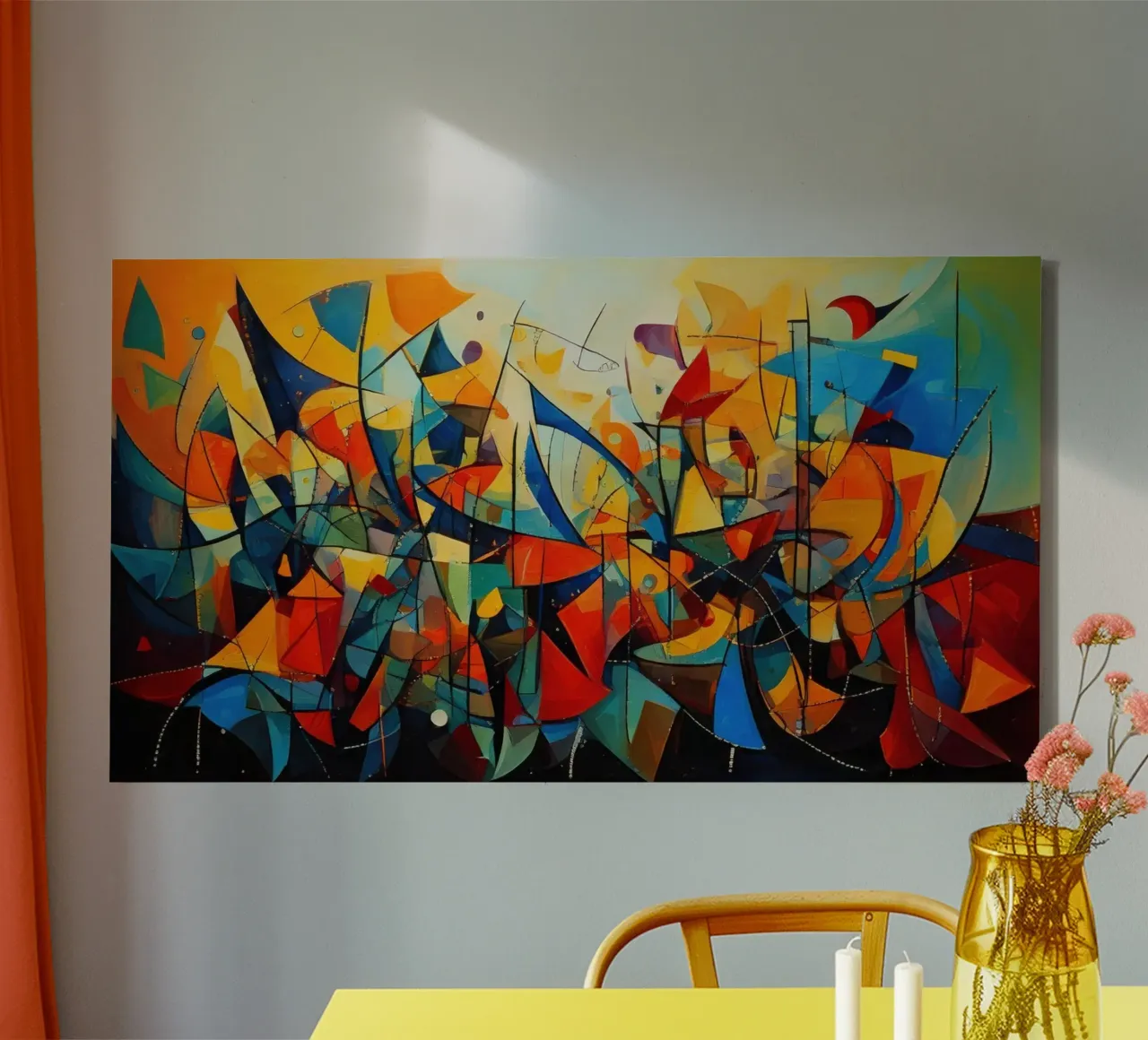 Abstract Geometric 001 canvas met Baklijst van Art Unleashed