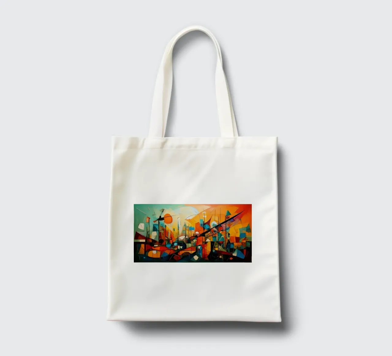 Abstract Geometric 002 borsa in juta da Art Unleashed