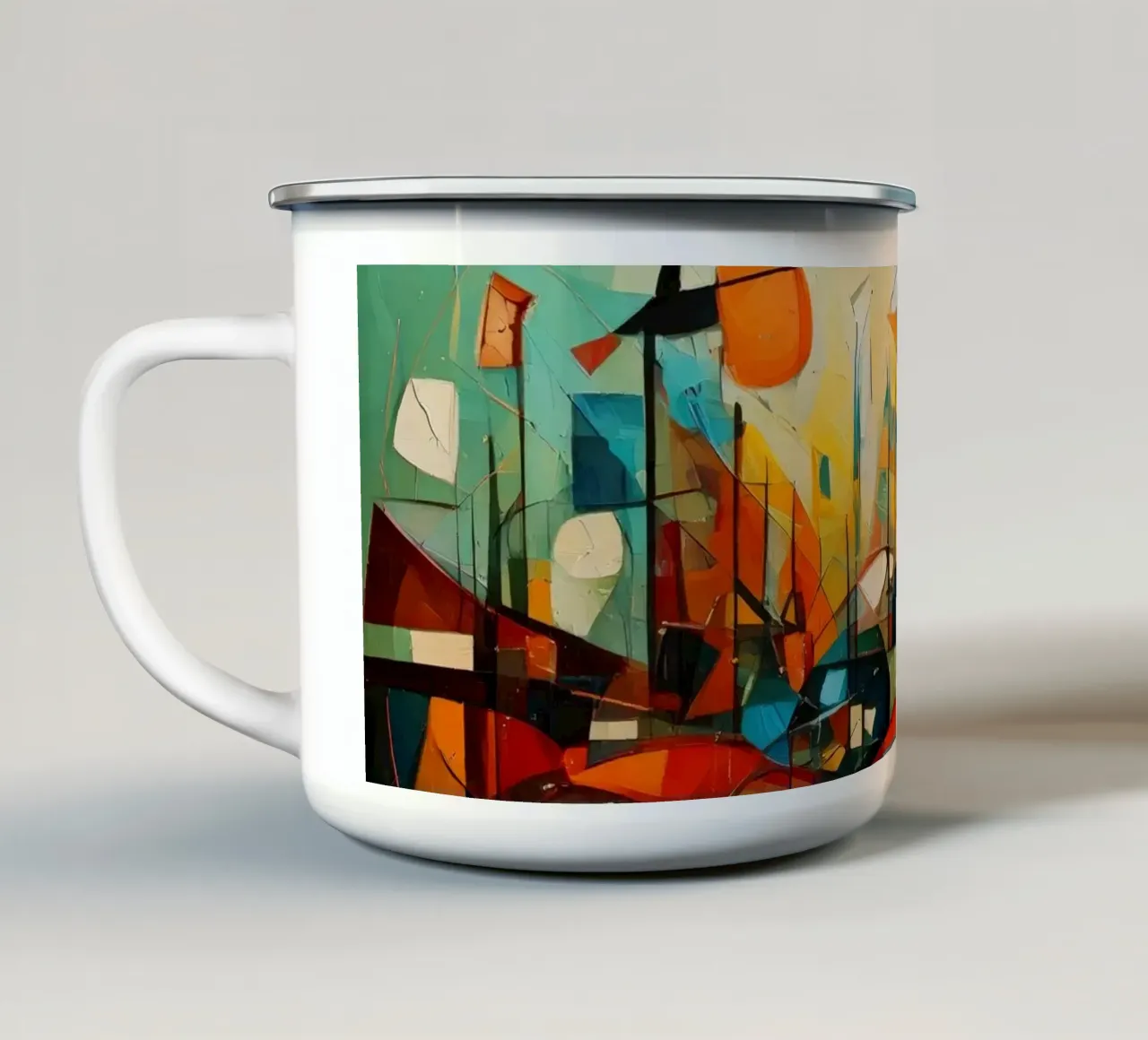 Abstract Geometric 002 taza de esmalte de Art Unleashed