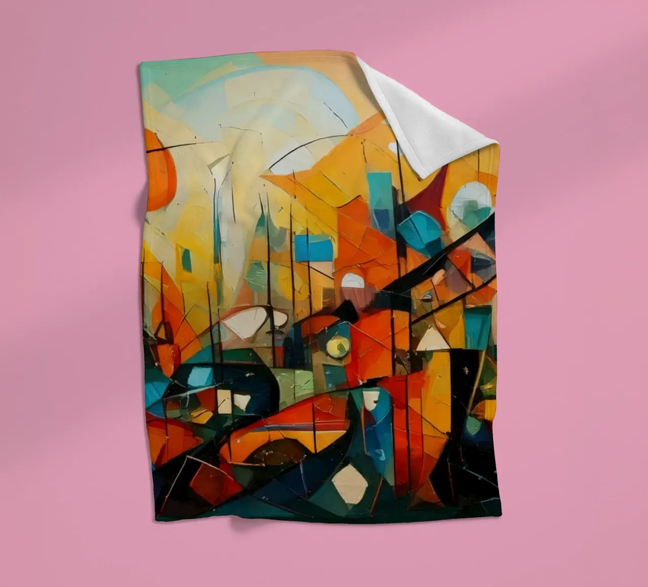 Abstract Geometric 002 coperta in pile da Art Unleashed