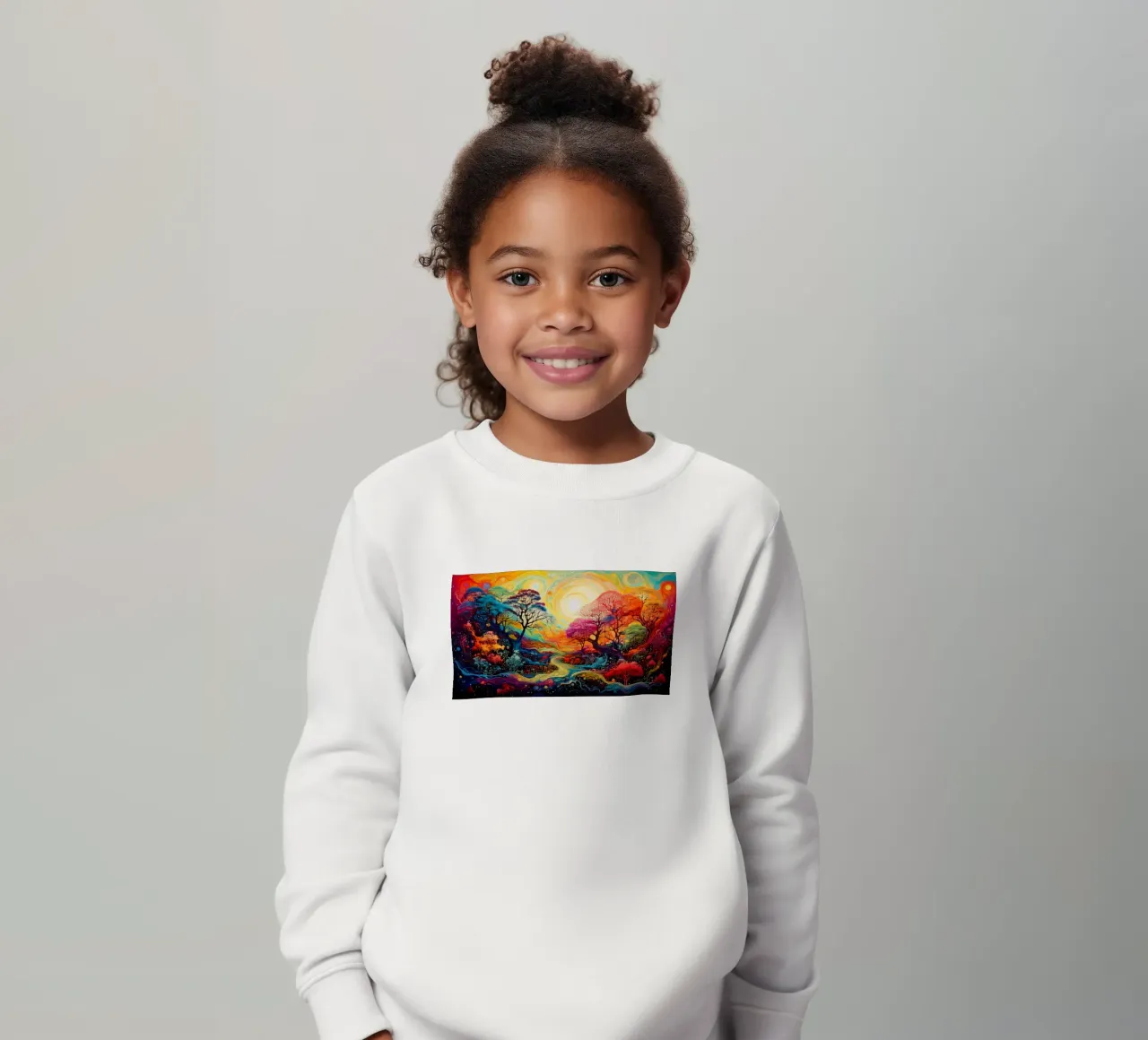 Vibrant Fantasy Landscape sweat enfant de Art Unleashed