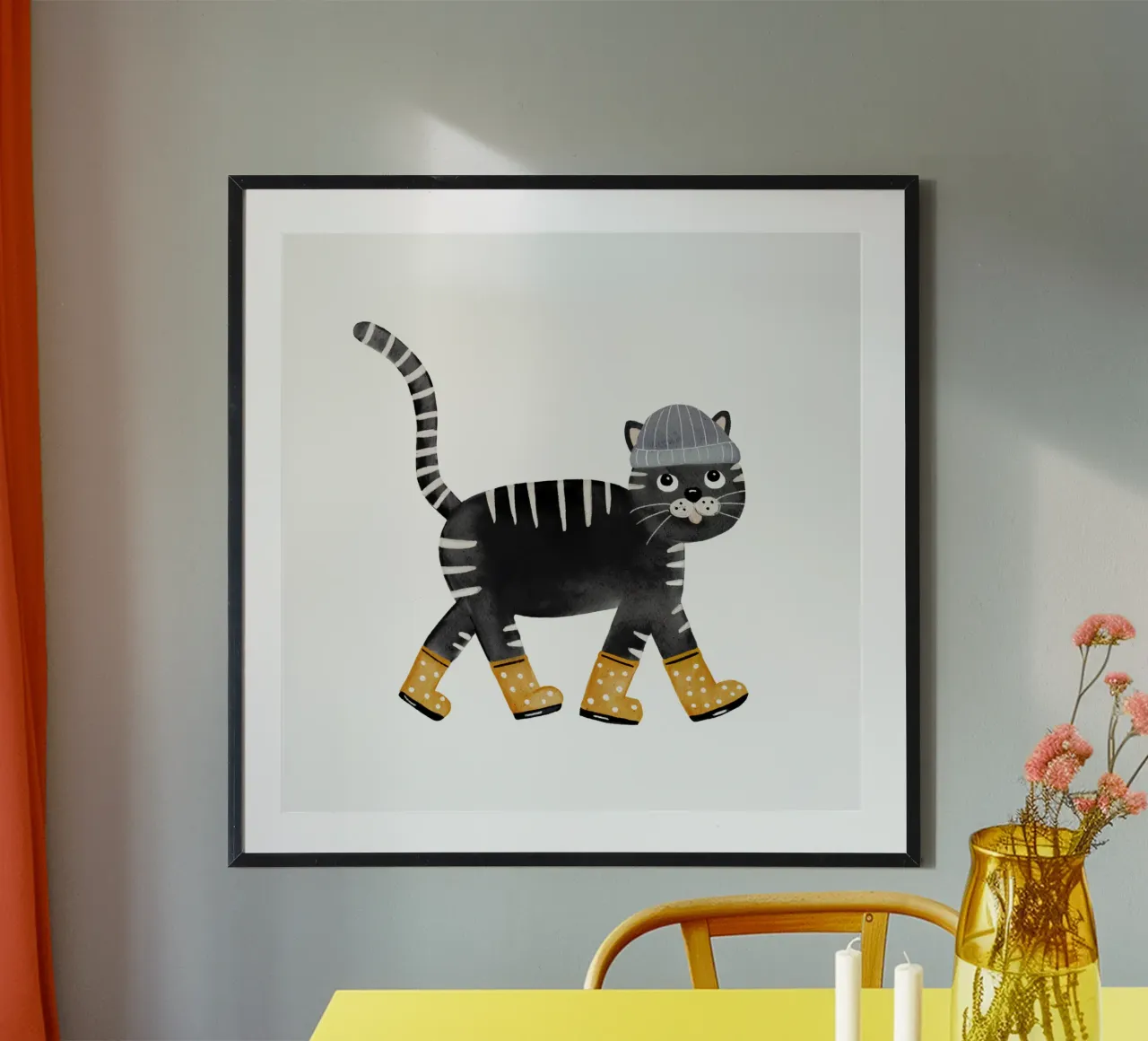 Il Gatto con gli stivali poster con telaio in alluminio da HummelBär
