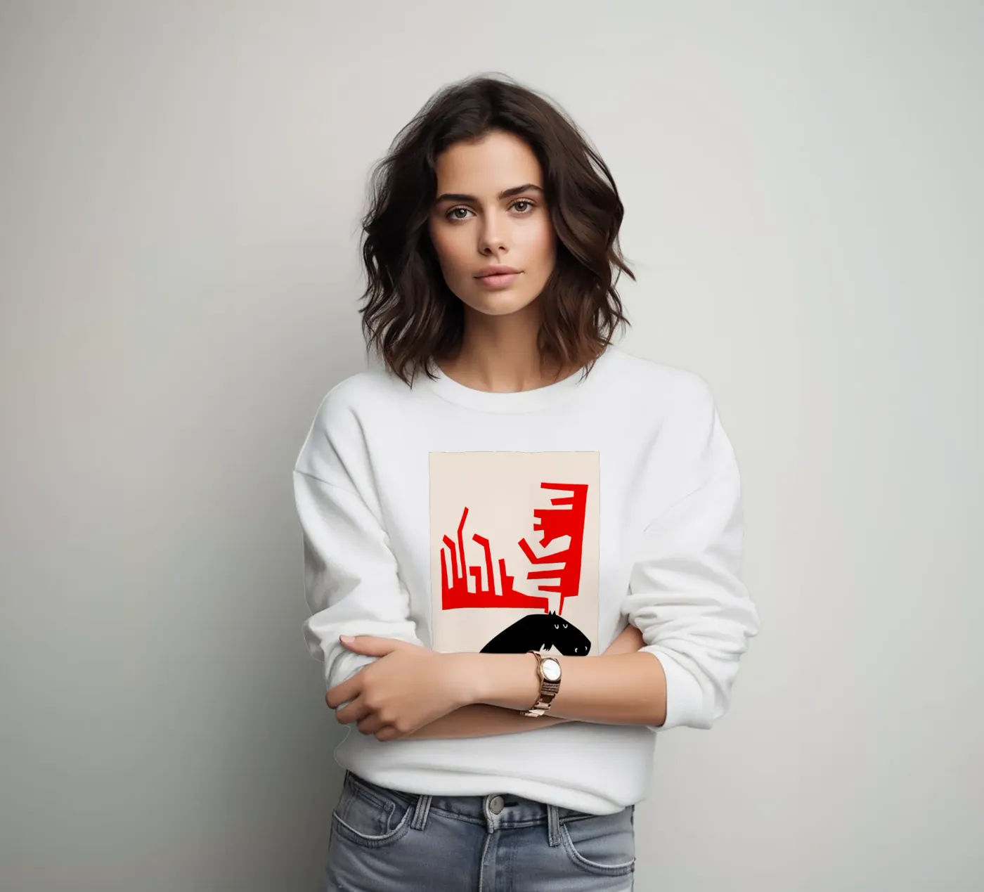 Mürrischer Elch Sweatshirt von Fox & Velvet