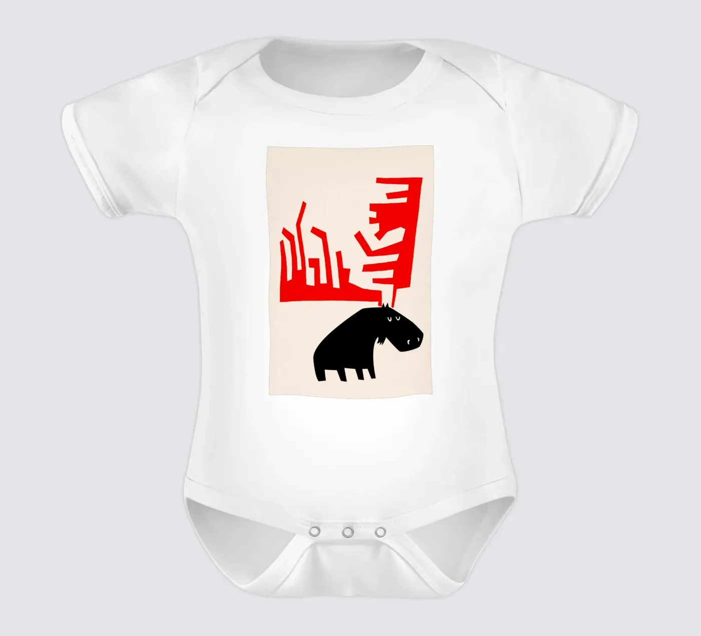 Mürrischer Elch Kurzarm Babybody von Fox & Velvet