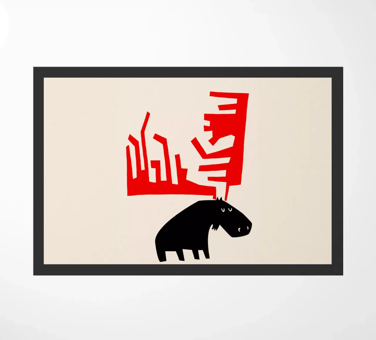 Mürrischer Elch Fußmatte von Fox & Velvet