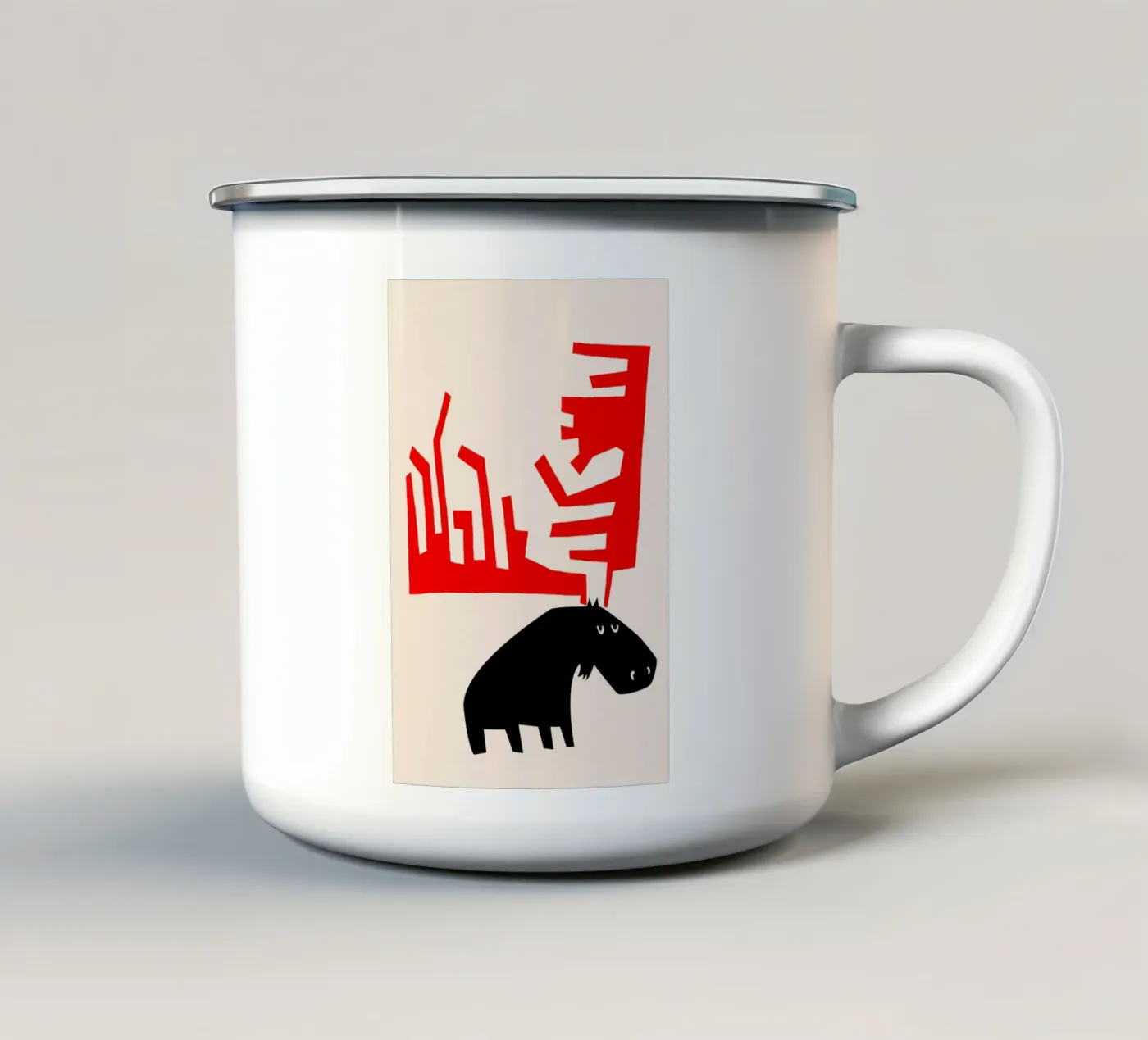 Grumpy Moose enamel mug by Fox & Velvet