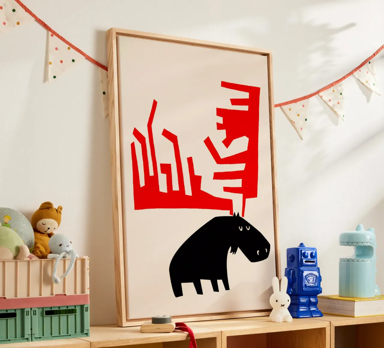 Mürrischer Elch Leinwand von Fox & Velvet