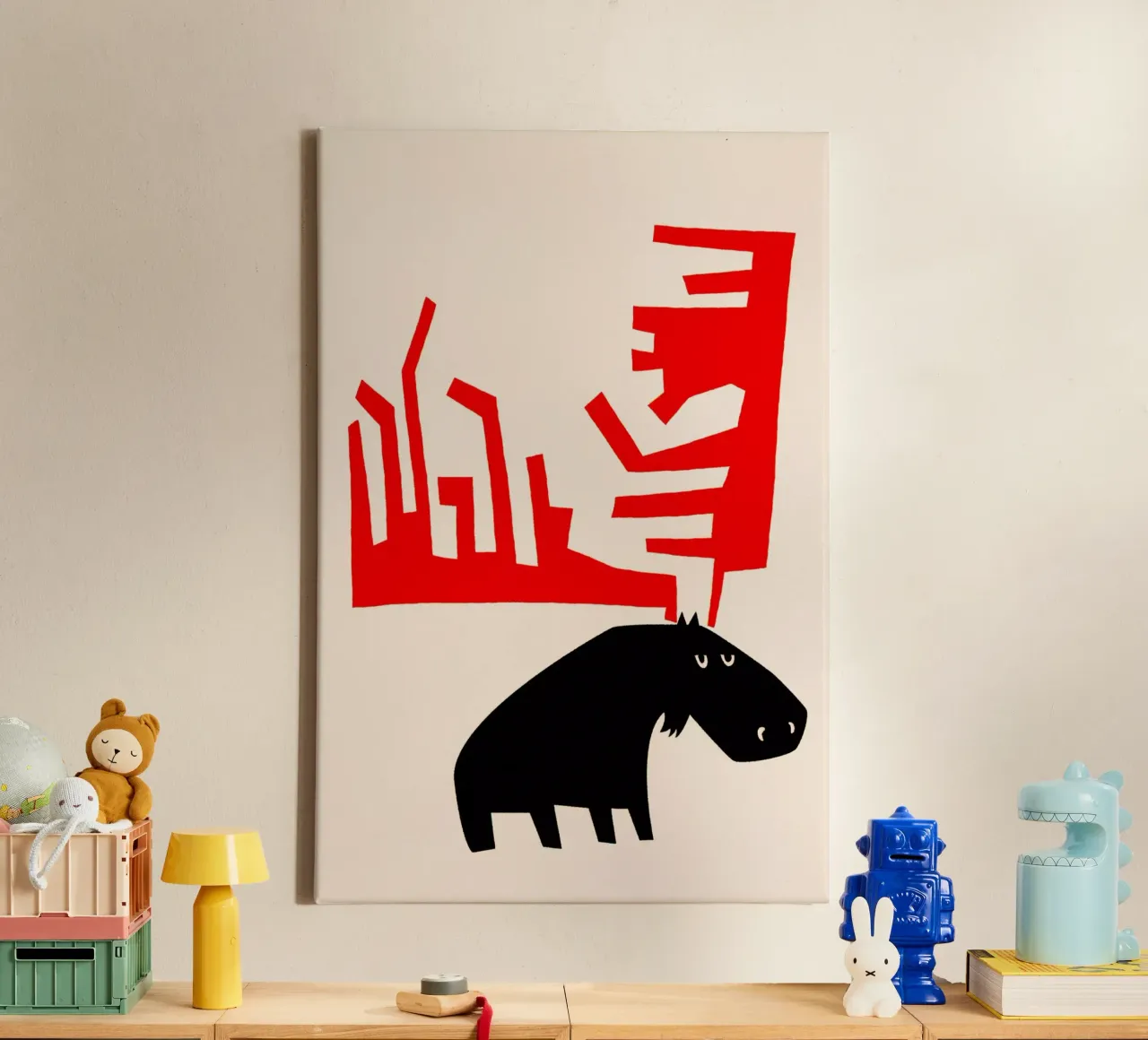 Mürrischer Elch Leinwand von Fox & Velvet