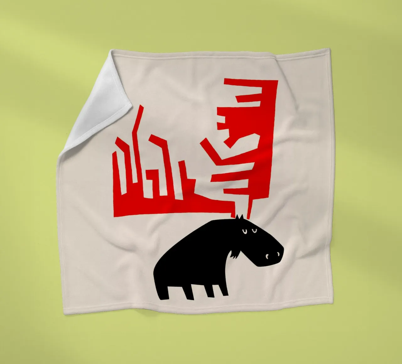 Grumpy Moose fleece blanket by Fox & Velvet