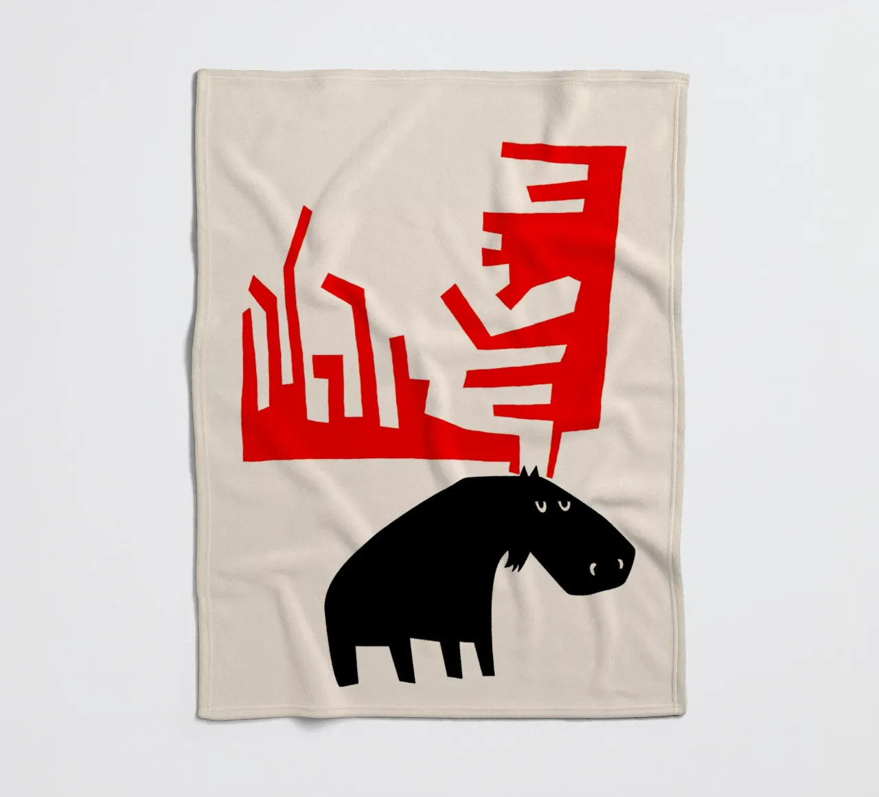 Grumpy Moose fleece blanket by Fox & Velvet