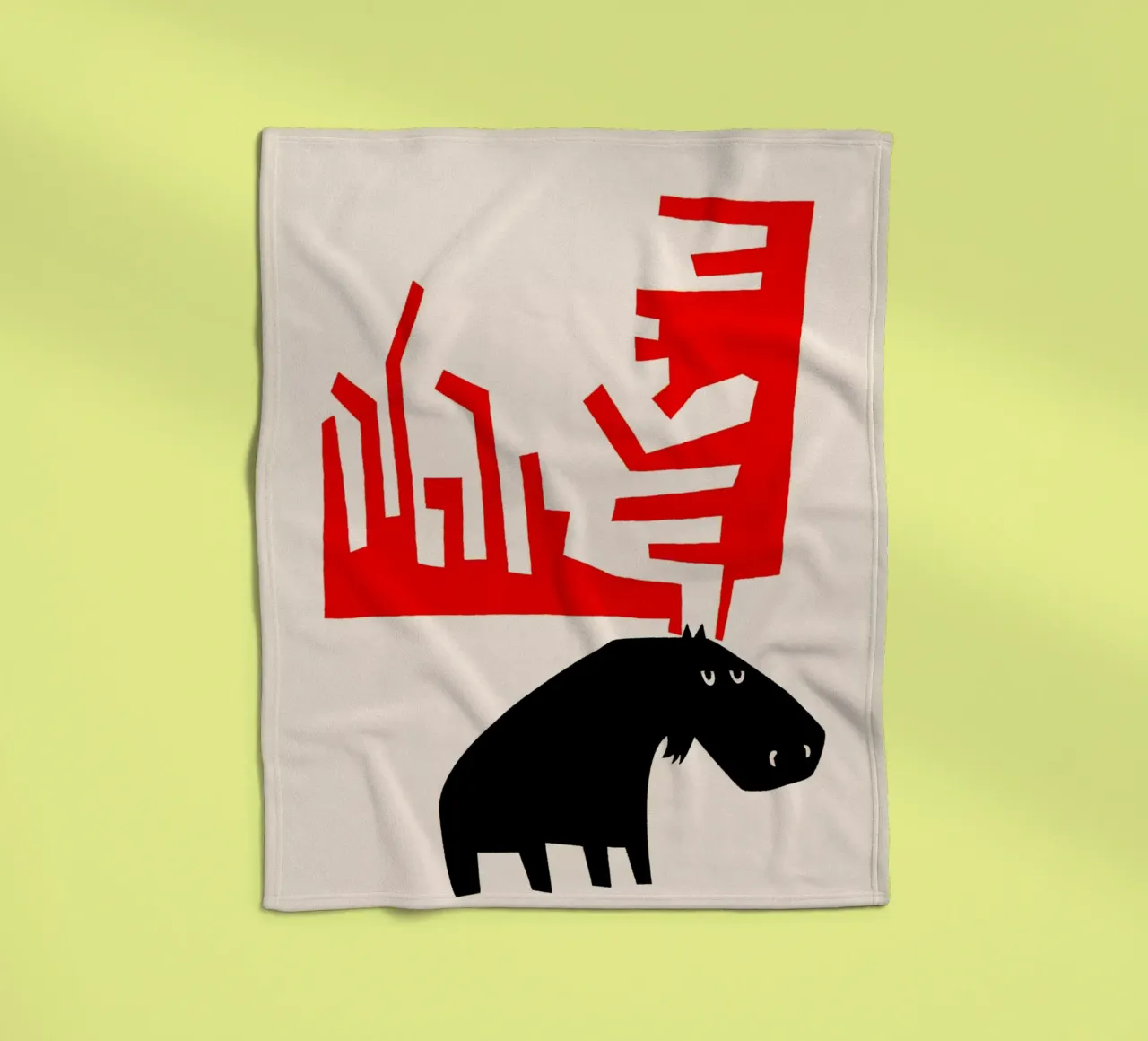 Grumpy Moose fleece blanket by Fox & Velvet