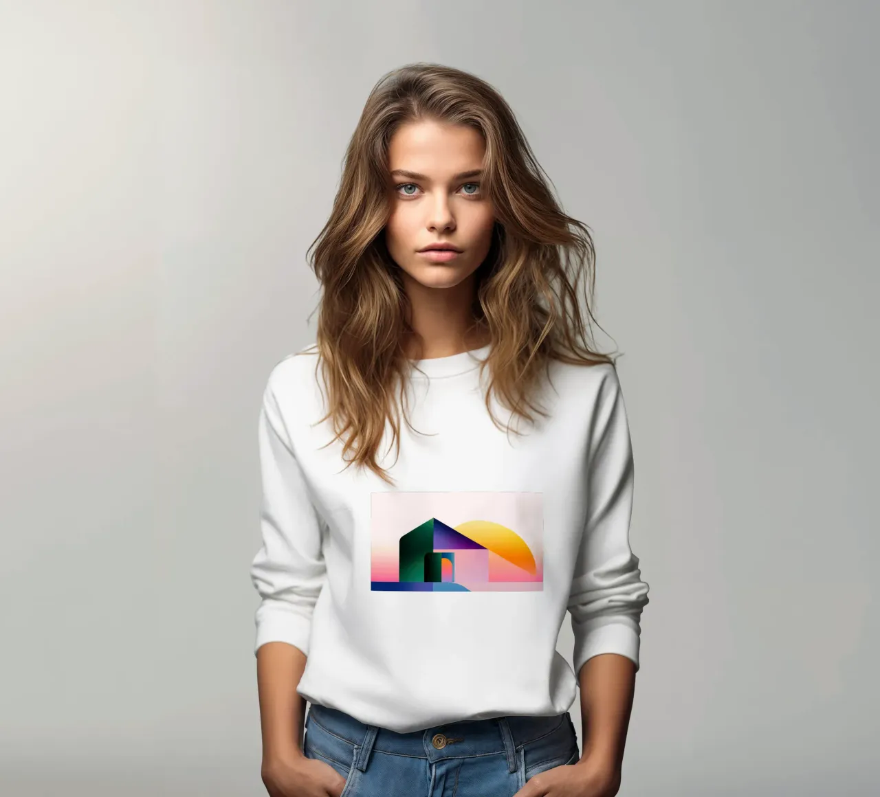 Coloured geometric shape 2 sweatshirt by Geometric