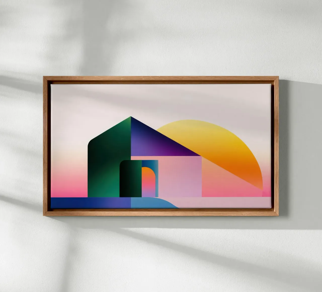 Forma geometrica colorata 2 tela con Cornice a cassetta da Geometric
