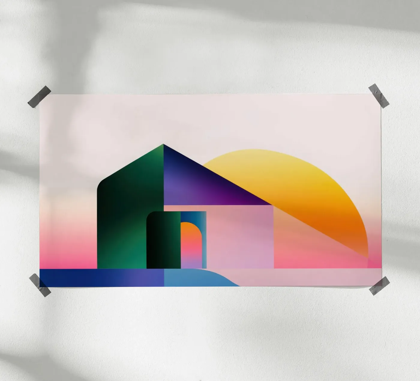Coloured geometric shape 2 poster by GEOMETRIC STUDIO