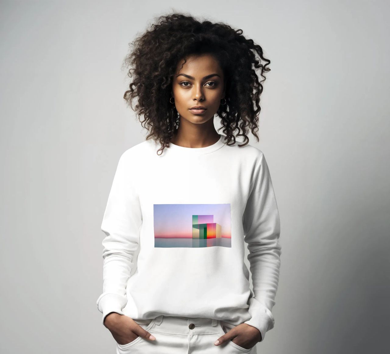 Riflessione del colore felpa da Geometric