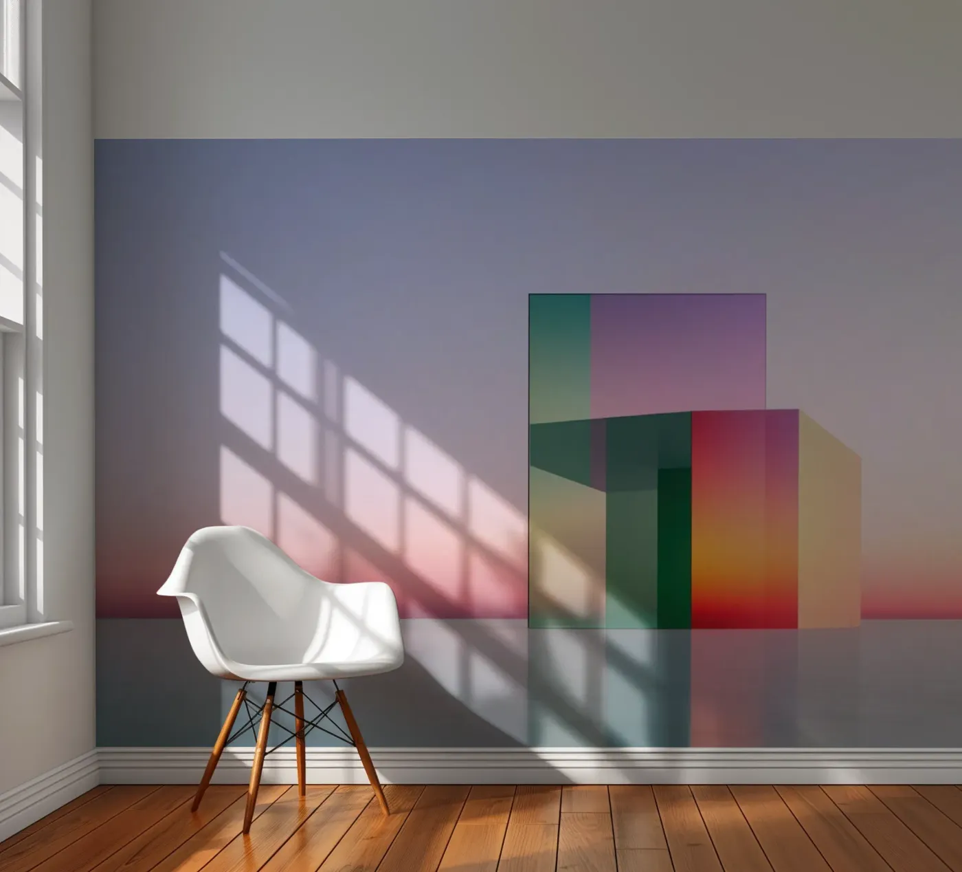 Kleurreflectie fotobehang van Geometric