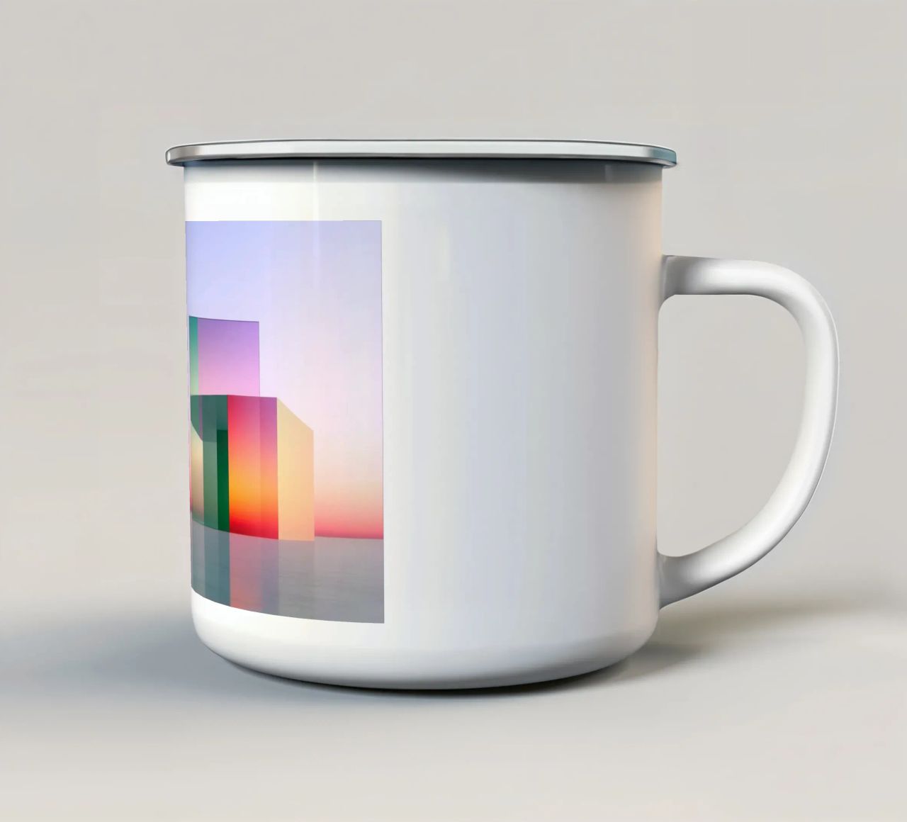 Riflessione del colore tazza in smalto da Geometric