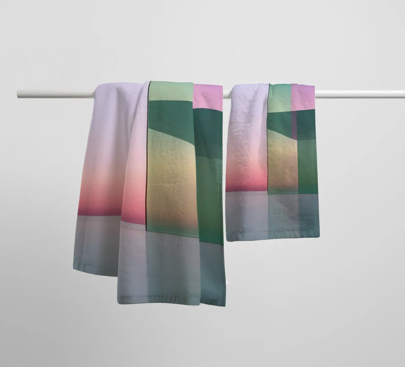 Kleurreflectie badhanddoek van Geometric