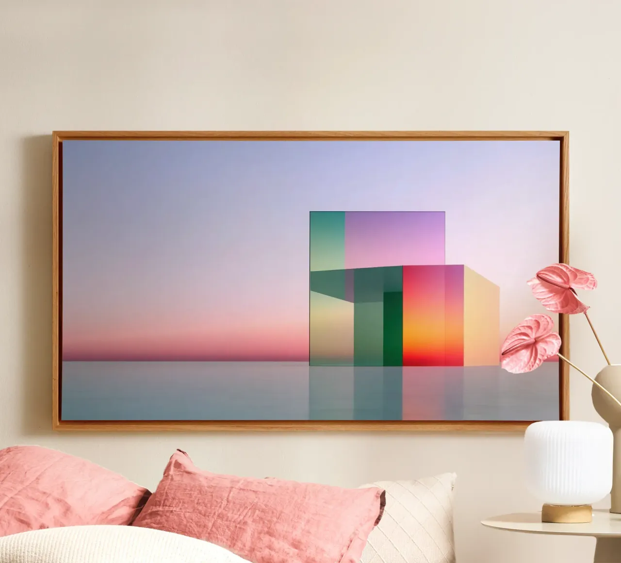 Riflessione del colore tela con Cornice a cassetta da Geometric