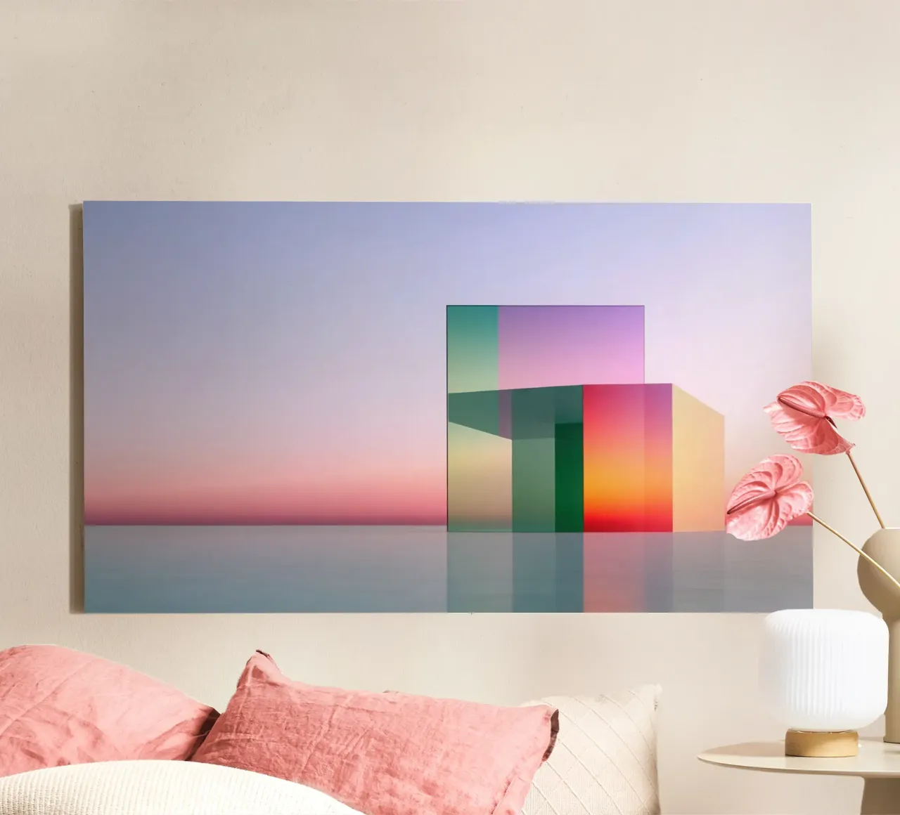 Riflessione del colore tela con Cornice a cassetta da Geometric